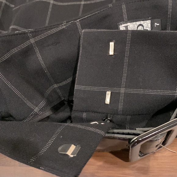 Love Tease Belted Checkered Pencil Skirt Sz 7 - Picture 12 of 14